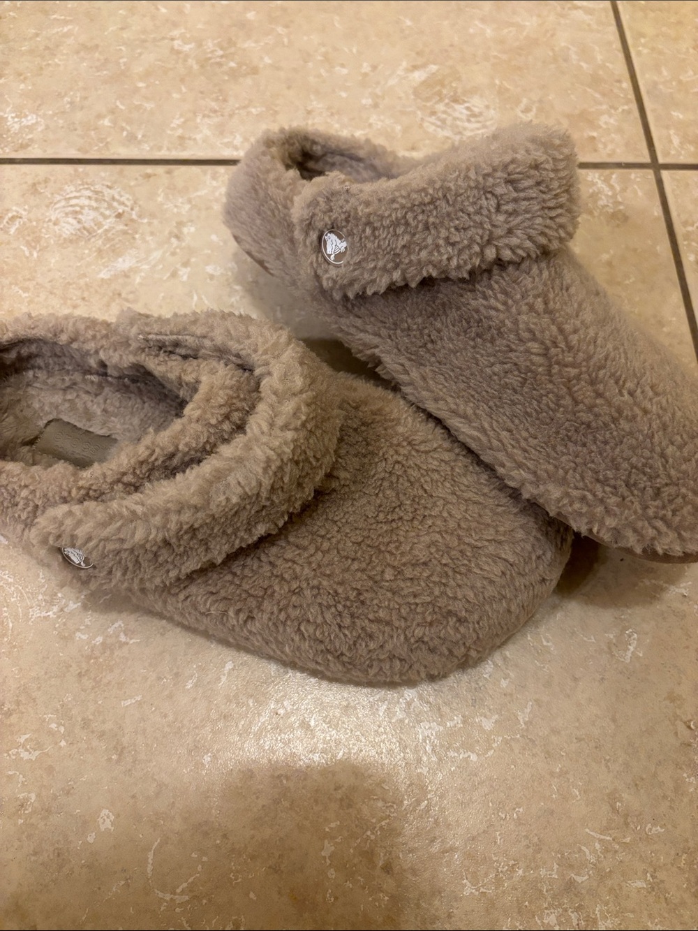 CROCS Plush Slippers - Taupe